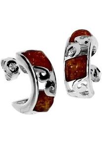 Paar Ohrstecker OSTSEE-SCHMUCK "OSTSEE-SCHMUCK Halbcreole Lonnie Halbcreole Lonnie", wei&szlig;, Ohrringe, Damen, 16 x 6mm, Silber 925 (Sterlingsilber)