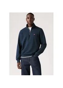 Levi's Sweatshirt LEVI'S "ORIGINAL HM 1/4 ZIP", Herren, Gr. M, navy blazer, Sweatware, Obermaterial: 100% Baumwolle, bestickt, unifarben, regular fit h&uuml;ftlang, Rundhals, Flachstrickb&uuml;ndchen, Sweatshirts Sweatshirt, mit Troyer-Kragen und Logo-Stickerei