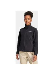 Fleecejacke Adidas TERREX "W MT ESS FZ FL", Damen, Gr. S, schwarz, Obermaterial: 100% Polyester, normal, Jacken Fleecejacke