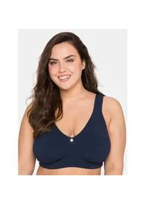 Entlastungs-BH sheego, Damen, Gr. 85, Cup C, blau (marine), 95% Baumwolle, 5% Elasthan, BHs Entlastungs-BH