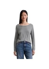 Marc O'Polo Langarmshirt MARC O'POLO "aus Organic Cotton", Damen, Gr. XL, light grau melange, Obermaterial: 100% Baumwolle, unifarben, Basic, regular fit, Rundhals, Rippb&uuml;ndchen, Shirts Langarmshirt