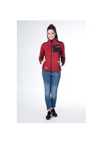 Strickfleecejacke DEPROC ACTIVE "WHITECOURT Waffelfleece WOMEN", Damen, Gr. 52 (XXL), rot, 96% Polyester; 4% Elasthan, figurbetont, mit innenliegendem Gummizug, Jacken Sportbekleidung Outdoorbekleidung Fleecejacke &Uuml;bergangsjacke, auch in Gro&szlig;en Gr&ouml;&szlig;en erh&auml;ltlich