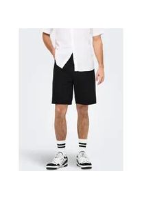Only & Sons Shorts ONLY & SONS "ONSFADE BLACK 9087 AZG DNM SHORTS", Herren, Gr. XL, N-Gr, schwarz (schwarz denim), Web, Obermaterial: 100% Baumwolle, unifarben, loose fit knielang, Hosen Shorts