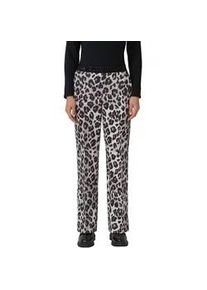 Stoffhose s.Oliver BLACK LABEL, Damen, Gr. 46, N-Gr, schwarz (schwarz leo), Web, Obermaterial: 92% Polyester, 8% Elasthan. Futter: 100% Polyester, bedruckt, weit kn&ouml;chellang, Hosen Stoffhose, mit elastischem Bund