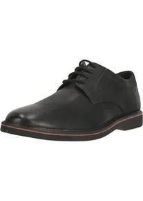 Schn&uuml;rschuh Clarks "Atticus LTLace", Herren, Gr. 43, schwarz, Leder, Schuhe Schn&uuml;rschuh, mit weichem Fu&szlig;bett aus recyceltem Material