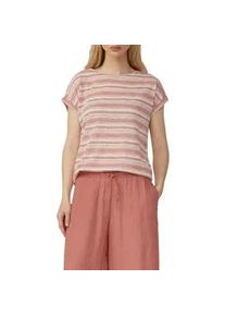 T-Shirt QS, Damen, Gr. L, apricot stripe, Jersey, Obermaterial: 54% Viskose, 46% Polyester, gestreift, l&auml;ssig geschnitten h&uuml;ftbedeckend, Rundhals, Shirts T-Shirt, Ringelshirt aus Viskosemix