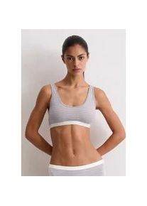 Marc O'Polo Bustier MARC O'POLO "Essentials", Damen, Gr. S (36), N-Gr, lila (lila gray stripe), Jersey, Obermaterial: 95% Baumwolle, 5% Elasthan, gestreift, BHs Bustier, tiefer Rundhalsausschnitt, elastisches Unterbrustband