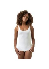 Tr&auml;gertop Mey "Modal Pure", Damen, Gr. L, wei&szlig;, Single Jersey, Obermaterial: 94% Modal, 6% Elasthan, k&ouml;rpernah h&uuml;ftbedeckend, tiefer Rundhals, Tops Tr&auml;gertop, ohne Seitenn&auml;hte, d&uuml;nne Tr&auml;ger, gl&auml;nzende Details