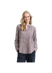 Langarmbluse Tom Tailor "Regular", Damen, Gr. 36, rot (bordeaux rot), Web, Obermaterial: 100% Baumwolle, kariert, regular fit h&uuml;ftbedeckend, V-Ausschnitt, Krempel&auml;rmel,mit Kn&ouml;pfen, Blusen, mit Brusttaschen