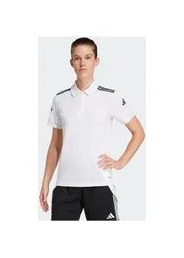 Poloshirt Adidas PERFORMANCE "SQUADRA25 COTTON", Damen, Gr. S, schwarz-wei&szlig; (wei&szlig;, schwarz), Obermaterial: 65% Polyester, 35% Baumwolle, Shirts, sportlicher Stil, mit Druckknopfverschluss