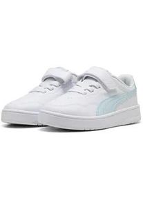 Sneaker Puma "COURT LALLY AC+ PS", Damen, Gr. 33, wei&szlig; (Puma wei&szlig;, sea glass), Synthetik, Schuhe Sneaker, mit Klettverschluss und elastischen Schn&uuml;rsenkeln