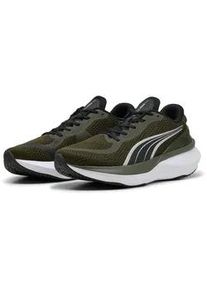 Laufschuh Puma "SCEND PRO 2", Damen, Gr. 44, gr&uuml;n (schwarz olive, Puma schwarz), Textil, Schuhe Laufschuh