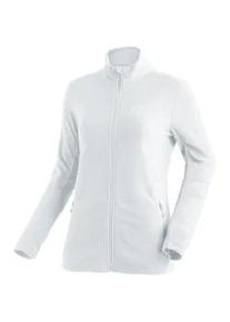Fleecejacke Maier Sports "Denise Jacket W", Damen, Gr. 40, wei&szlig;, 100% Polyester, hoch geschlossener Ausschnitt, Jacken Fleecejacke, Damen Midlayer, atmungsaktiv schnelltrocknend, Full-Zip, Regular fit