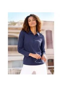 Poloshirt Casual Looks "Poloshirt", Damen, Gr. 48, blau (marine), 95% Baumwolle, 5% Elasthan, unifarben, Shirts
