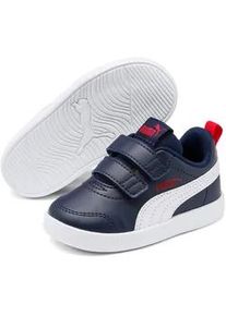 Sneaker Puma "COURTFLEX V2 V INF", Damen, Gr. 27, bunt (peacoat, high risk rot), Synthetik, unifarben, Schuhe Sneaker, mit Klettverschluss, leicht profiliertes Laufsohlenprofil