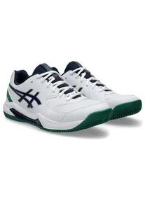 Tennisschuh asics "GEL-DEDICATE 8 CLAY", Herren, Gr. 49, wei&szlig; (wei&szlig;, midnight), Synthetik, Schuhe, Sandplatzschuhe f&uuml;r Aschepl&auml;tze