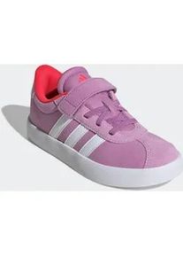 Sneaker Adidas SPORTSWEAR "VL COURT 3.0", M&auml;dchen, Gr. 34, preloved lila, cloud wei&szlig;, lucid rot, Leder, Synthetik, Schuhe Sneaker, mit Klettverschluss, f&uuml;r Kinder