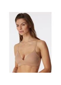 Soft-BH Schiesser "Invisible Soft", Damen, Gr. 80, Cup A, beige (411, maple), Microtouch, Obermaterial: 70% Polyamid, 30% Elasthan, unifarben, Basic, Basic, BHs Soft-BH, mit seitlichen St&auml;bchen f&uuml;r guten Halt