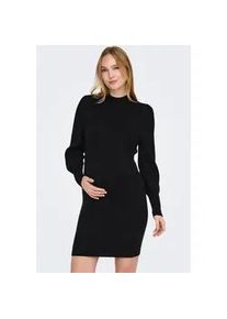 Strickkleid Only Maternity "OLMKATIA L/S DRESS KNT NOOS", Damen, Gr. XL, N-Gr, schwarz, Strick, Obermaterial: 50% Viskose, 27% Nylon, 23% Polyester, unifarben, regular fit ca. Mitte Oberschenkel, Rippstrickb&uuml;ndchen, Kleider Strickkleid