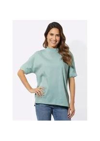 Stehkragenshirt Classic Basics "Kurzarm-Shirt", Damen, Gr. 56, gr&uuml;n (kalkmint), 100% Baumwolle, unifarben, Shirts Stehkragenshirt