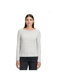 BETTY & CO Kurzarmshirt BETTY & CO "Damen mit U-Boot-Ausschnitt", Damen, Gr. XXL, wei&szlig; (wei&szlig;, grau), Obermaterial: 95% Baumwolle, 5% Viskose, figurumspielend normal, eckiger Ausschnitt, Shirts