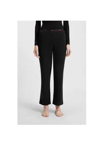 Pyjamahose HUGO UNDERWEAR "ID", Damen, Gr. L, N-Gr, schwarz 001, Jersey, Obermaterial: 95% Baumwolle, 5% Elasthan, lang, Hosen Pyjamahose, Sichtbarer Elastikbund, gerades Bein