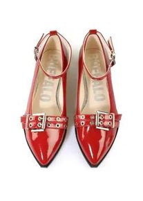 High-Heel-Pumps Buffalo "Buffalo Ankle -Vegan Patent", Damen, Gr. 39, rot, Kunstfaser, unifarben, Schuhe