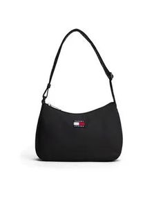 Tommy Hilfiger Schultertasche TOMMY JEANS "TJW ESS DAILY SHOULDER BAG", Damen, Gr. B/H/T: 25cm x 18cm x 8cm, schwarz, Textil, Taschen Schultertasche, Damen Tragetasche mit logobedrucktem Riemen