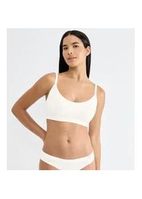 Schalen-BH Sloggi "FREE Evolve P", Damen, Gr. 2, N-Gr, wei&szlig; (silk wei&szlig;), Single Jersey, Obermaterial: 46% Polyester, 45% Modal, 9% Elasthan, unifarben, BHs Schalen-BH, super weich, dehnf&auml;hig, Stretch-Cups