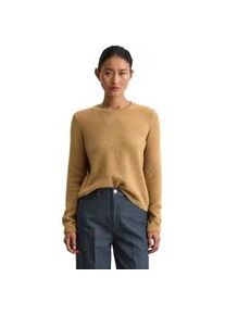 Marc O'Polo Strickpullover MARC O'POLO "aus Boucl&eacute;-Garn", Damen, Gr. M, salted caramel, Obermaterial: 50% Baumwolle, 35% Lama, 15% Polyamid, gestreift, Rundhals, Pullover Strickpullover