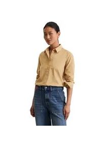 Marc O'Polo Langarmbluse MARC O'POLO "aus Organic Cotton-Lyocell-Mix", Damen, Gr. 44, beige (salted caramel), Obermaterial: 78% Baumwolle, 22% Lyocell, unifarben, regular fit normal, Manschette, Blusen