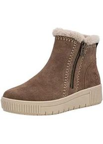 Plateaustiefelette Remonte "Remonte Stiefelette Leder", Damen, Gr. 39, nuss, Leder, Schuhe