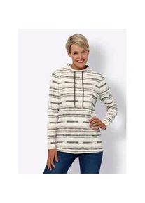 Langarmshirt Classic Basics "Langarm-Shirt", Damen, Gr. 52, beige (beige, ecru, bedruckt), 100% Baumwolle, gemustert, gestreift, mehrfarbig, meliert, Rundhals, Shirts Langarmshirt