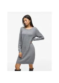 Strickkleid Vila "VIRIL L/S KNIT DRESS - NOOS", Damen, Gr. S, N-Gr, grau (medium grau melange), Feinstrick, Obermaterial: 50% Viskose, 27% Nylon, 23% Polyester, meliert, regular fit kniefrei, Rundhals, Rippstrickb&uuml;ndchen, Kleider Strickkleid