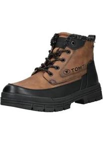 Schn&uuml;rstiefelette Tom Tailor "Tom Tailor Stiefelette Lederimitat", Damen, Gr. 46, cognac, Lederimitat, Schuhe Schn&uuml;rstiefelette