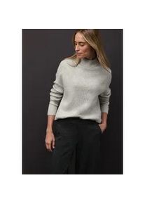 Stehkragenpullover Street One, Damen, Gr. 36, pelican grau meliert, Strick, Obermaterial: 37% Baumwolle, 34% Polyacryl, 26% Polyester, 3% Elasthan, unifarben, bequem h&uuml;ftbedeckend, Rundhals, Pullover Stehkragenpullover, mit dezentem Strukturmuster