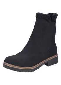 Winterboots Rieker, Damen, Gr. 36, schwarz, Elastischer Einsatz, Nubuklederimitat, unifarben, Basic, Schuhe Winterboots, Chelseaboots, Winterstiefelette, Blockabsatz, mit Innenrei&szlig;verschluss, Topseller