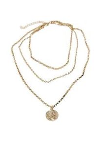 Edelstahlkette Urban Classics "Urban Classics Unisex Layering Amulet Necklace", gold, Halsketten, Damen, onesize, Edelstahlkette