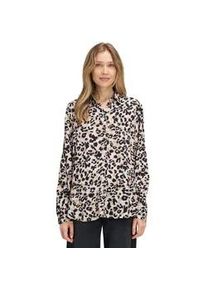 BETTY & CO Hemdbluse BETTY & CO "Damen mit Print", Damen, Gr. 44, beige (beige, schwarz), Obermaterial: 100% Viskose, gerade normal, Blusen Hemdbluse