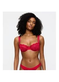 B&uuml;gel-BH Triumph "Palina Moonlight Kiss", Damen, Gr. 70, Cup E, rot (shanghai rot), Spitze, Obermaterial: 87% Polyamid, 11% Elasthan, 2% Polyester, BHs B&uuml;gel-BH, Triumph x Palina Rojinski, mit Spitze und Glitzergarn