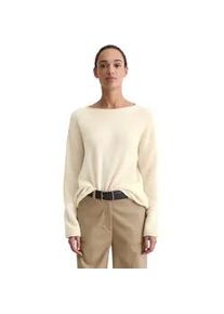 Marc O'Polo Strickpullover MARC O'POLO "aus flauschiger Lambswool", Damen, Gr. XL, raw cream, Obermaterial: 89% Schurwolle, 11% Vinylal, unifarben, U-Boot-Ausschnitt, Pullover Strickpullover