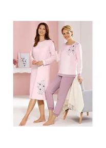 w&auml;schepur Nachthemd W&Auml;SCHEPUR "Nachthemd", Damen, Gr. 52/54, Normalgr&ouml;&szlig;en, rosa (hellros&eacute;, mauve, bedruckt), 60% Baumwolle, 40% Polyester, bedruckt, gebl&uuml;mt, gemustert, unifarben, Kleider Nachthemd