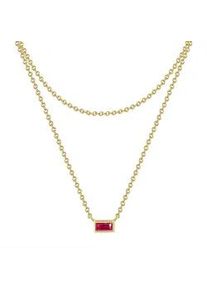 Glanzst&uuml;cke M&uuml;nchen Kette mit Anh&auml;nger GLANZST&Uuml;CKE M&Uuml;NCHEN "GSM1207", gelbgold, Halsketten, Damen, 42,0/36,0cm Basiskette + 5,0cm Verl&auml;ng, Kette mit Anh&auml;nger Sterling Silber gelbgold Korund