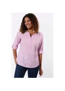 Longbluse Casual Looks, Damen, Gr. 40, ros&eacute;, 50% Baumwolle, 50% Polyester, unifarben, Rundhals, Blusen Longbluse