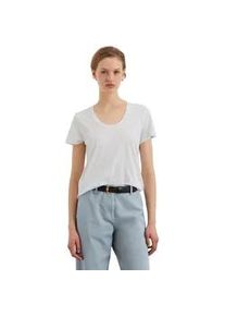 Marc O'Polo T-Shirt MARC O'POLO, Damen, Gr. XL, wei&szlig;, Single Jersey, Obermaterial: 100% Baumwolle, unifarben, regular fit, tiefer Rundhals, Shirts T-Shirt