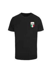 Mister Tee T-Shirt MISTERTEE "MisterTee Azurro Italia Crest Tee", Damen, Gr. 5XL, schwarz, 100% Baumwolle, bedruckt, normal, Rundhals, Shirts T-Shirt