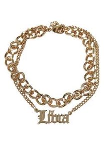 Edelstahlkette Urban Classics "Urban Classics Unisex Zodiac Golden Anklet" Gr. L, libra, Halsketten, Herren, L/XL, Eisen Stahl, Eisen, Stahl, Edelstahlkette