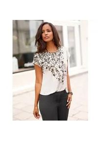 Print-Shirt Lady "Print-Shirt", Damen, Gr. 48, ecru, schwarz, bedruckt, 95% Viskose, 5% Elasthan, bedruckt, gemustert, mehrfarbig, Rundhals, Shirts