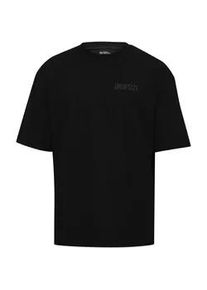 T-Shirt DROPSIZE "Dropsize Herren Heavy Overisze HD Print T-Shirt", Damen, Gr. S, schwarz, 100% Baumwolle, bedruckt, oversize, Rundhals, Shirts T-Shirt