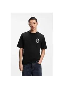 HUGO BOSS T-Shirt HUGO BLUE, Damen, Gr. XXL, schwarz001, Single Jersey, Obermaterial: 100% Baumwolle, unifarben, regular fit normal, Rundhals, Shirts T-Shirt, Regular Fit, R&uuml;ckdruck, Rundhalsausschnitt